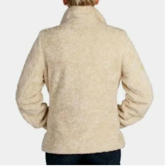 Pendleton Cream Sherpa Shearling Fuzzy Fleece Zip Up Jacket Women's Size Medium - Picture 2 of 14